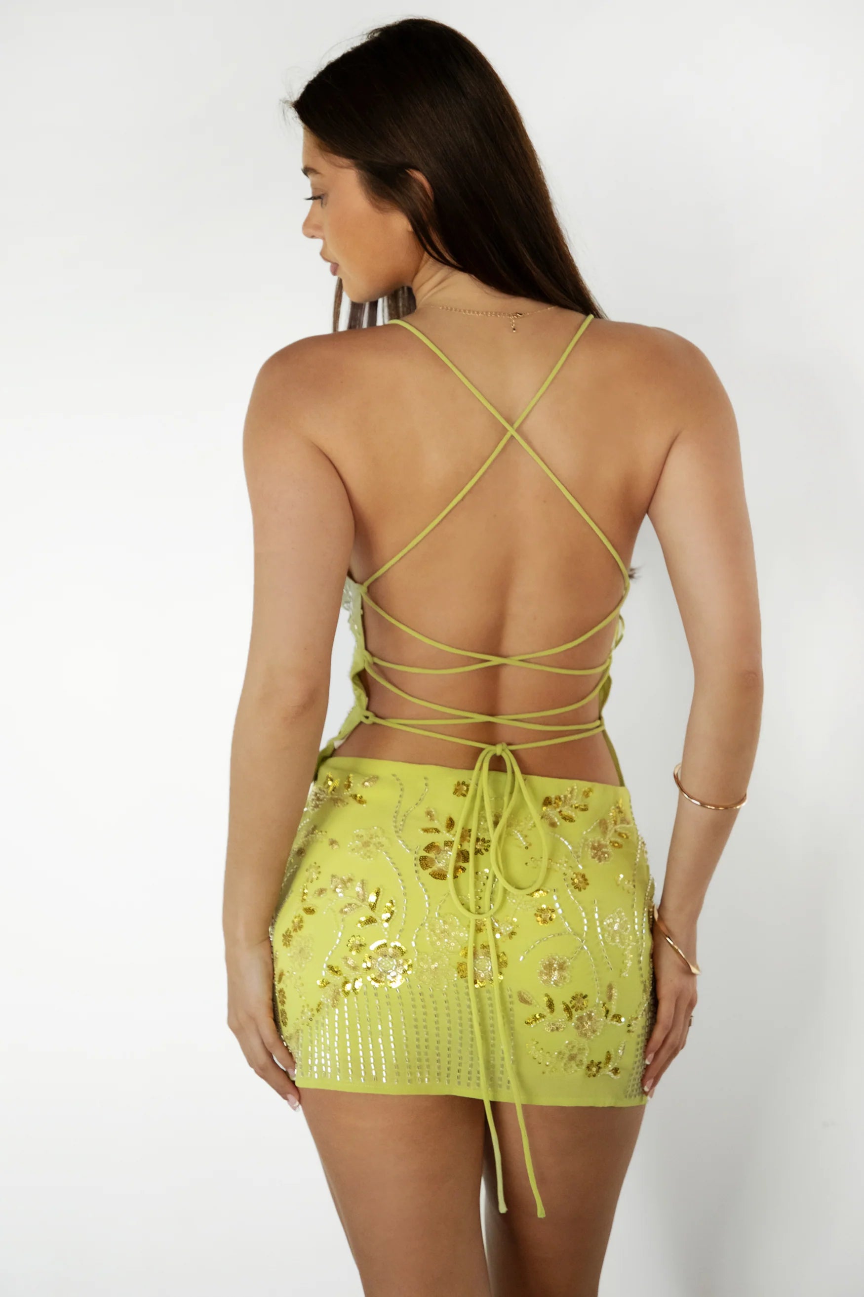 Veda beaded mini skirt