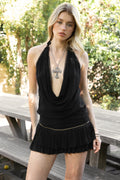 Viera studded ruffle mini skirt