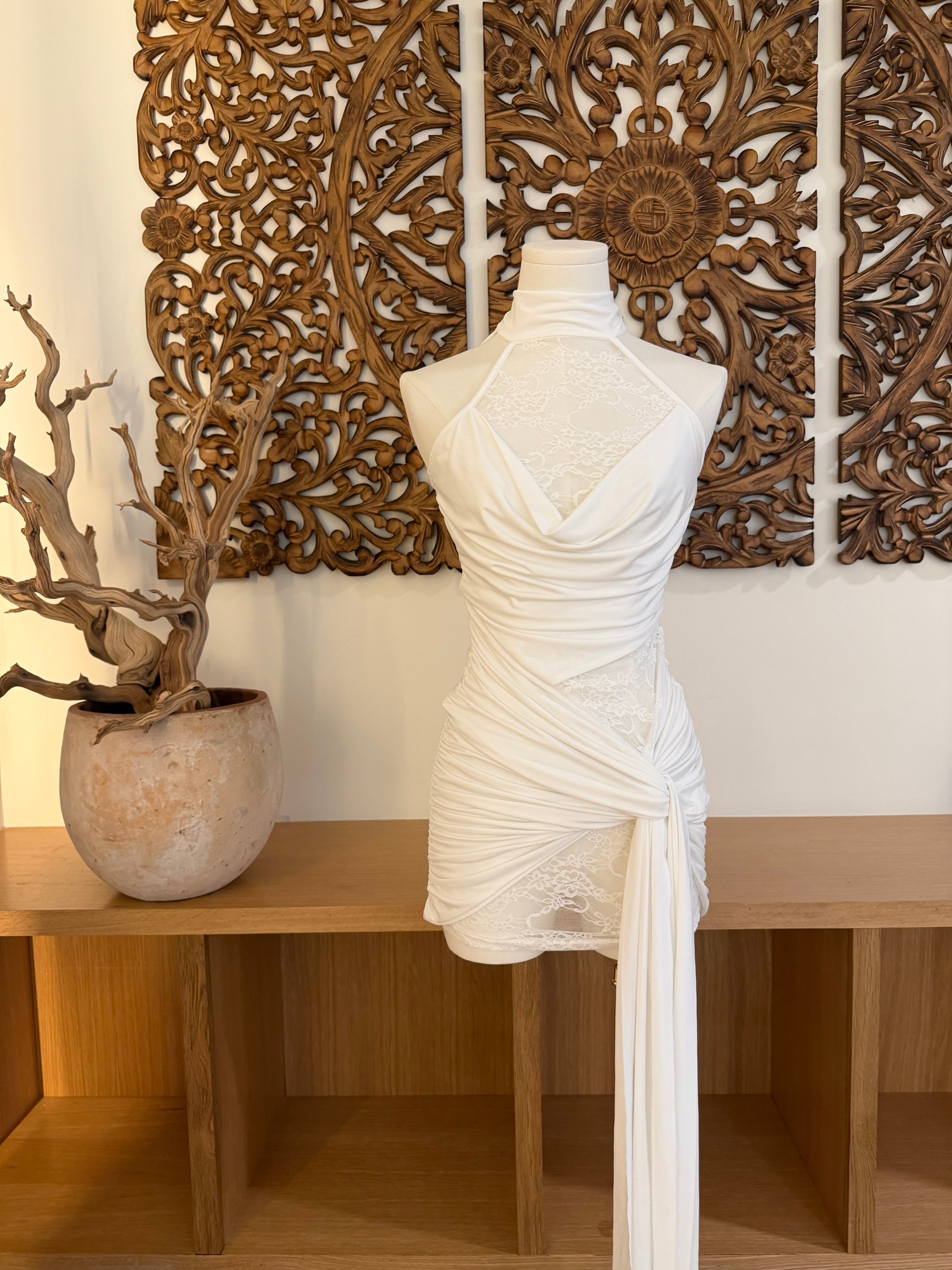 Sofia lace cutout mini dress