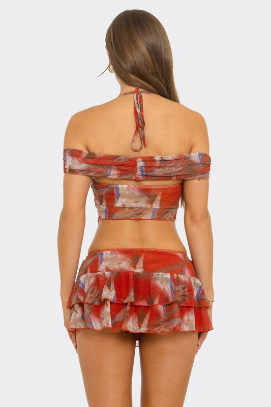 Paradise mini skirt set
