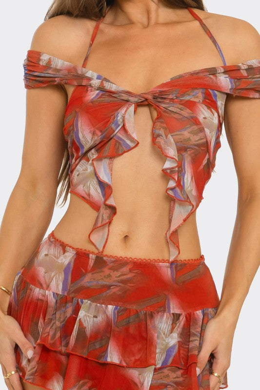 Paradise mini skirt set