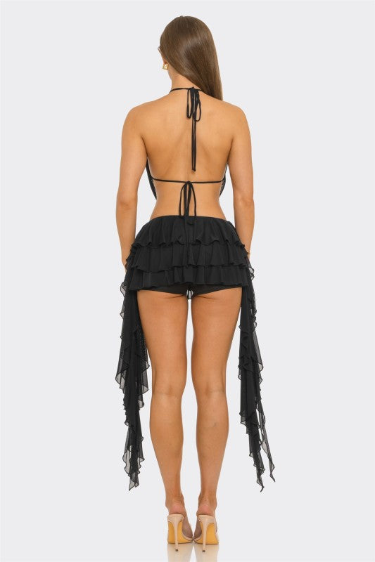 Hannah Mesh Ruffle Skirt Set